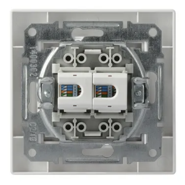 Schneider Asfora - Netzwerkdose - ISDN-Dose CAT5e 2xRJ45